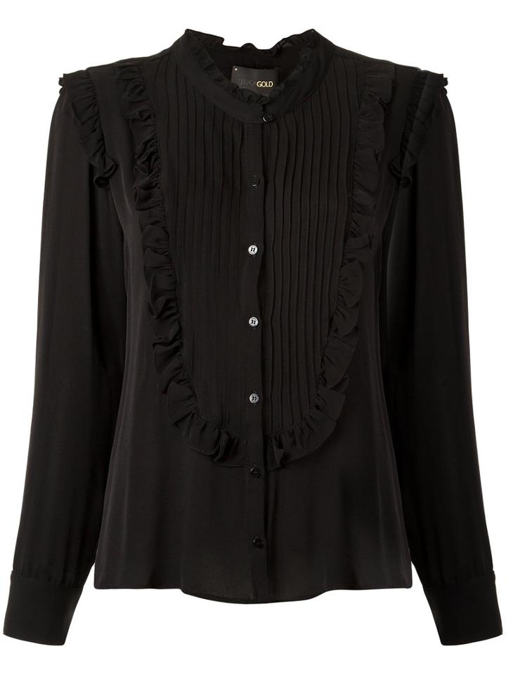 Andrea Bogosian Ruffled Shirt, Women's, Size: G, Black, Silk