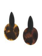 Monies Large Drop Earrings - Brown