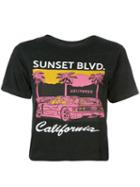 Local Authority Cropped 'sunset Blvd.' T-shirt - Black