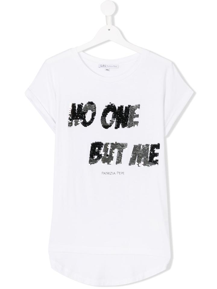 Patrizia Pepe Junior Teen Sequin-embellished T-shirt - White