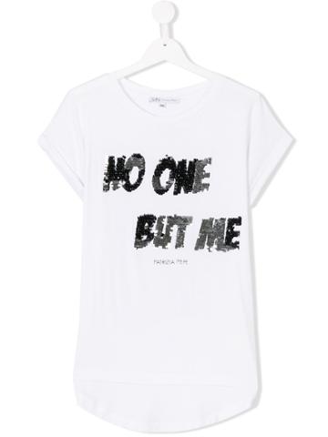 Patrizia Pepe Junior Teen Sequin-embellished T-shirt - White