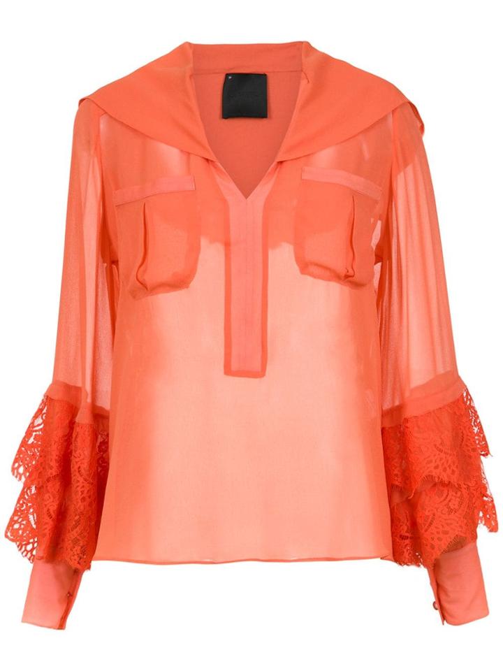 Andrea Bogosian Sheer Satin Blouse - Orange