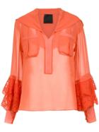 Andrea Bogosian Sheer Satin Blouse - Orange