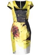 Rubin Singer Paneled Anemone Dress With Cap Sleeves - Yellow