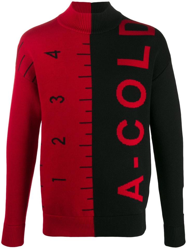 A-cold-wall* Jacquard Split Logo Jumper - Red