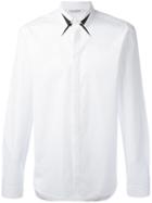 Neil Barrett Geometric Detail Collar Shirt, Men's, Size: 43, White, Cotton