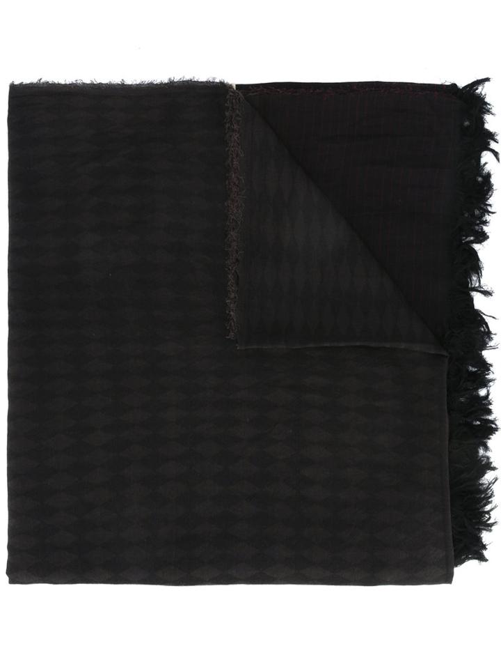 Uma Wang Printed Scarf, Adult Unisex, Black, Cotton