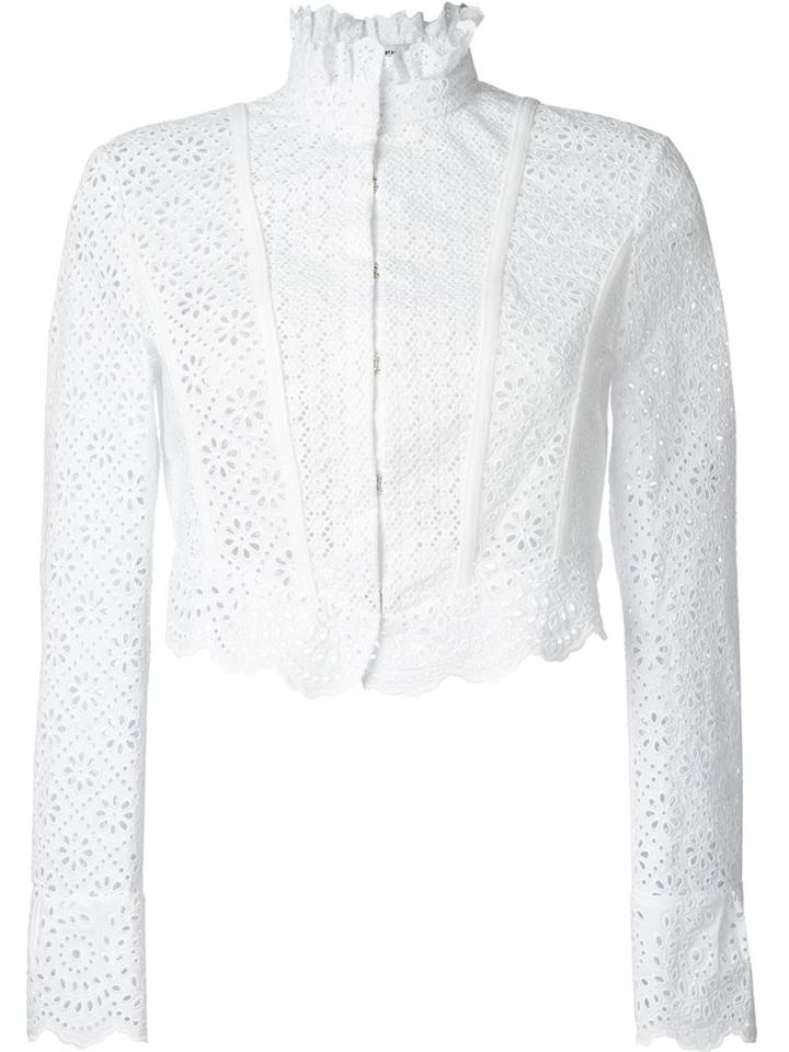 Philosophy Di Lorenzo Serafini Embroidered Jacket, Women's, Size: 42, White, Cotton/other Fibers