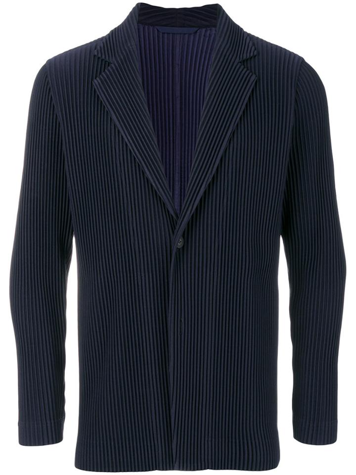 Homme Plissé Issey Miyake Ribbed Effect Blazer - Blue