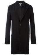 Tony Cohen Single Button Mid-length Coat, Men's, Size: 52, Black, Linen/flax/paper