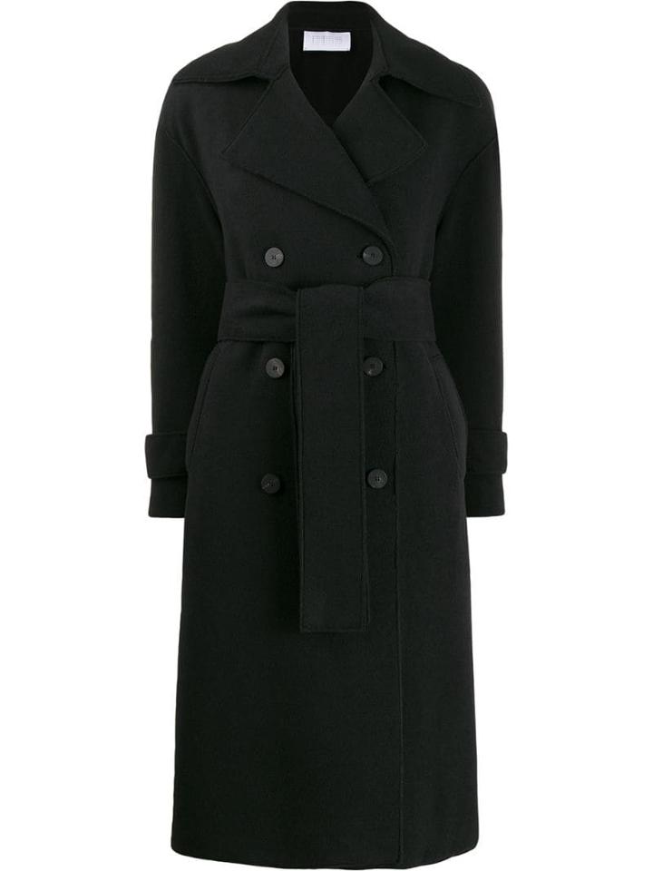 Harris Wharf London Double-breasted Coat - Black