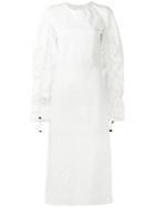 Marni Drawstring Sleeve Dress, Women's, Size: 40, White, Cotton/linen/flax