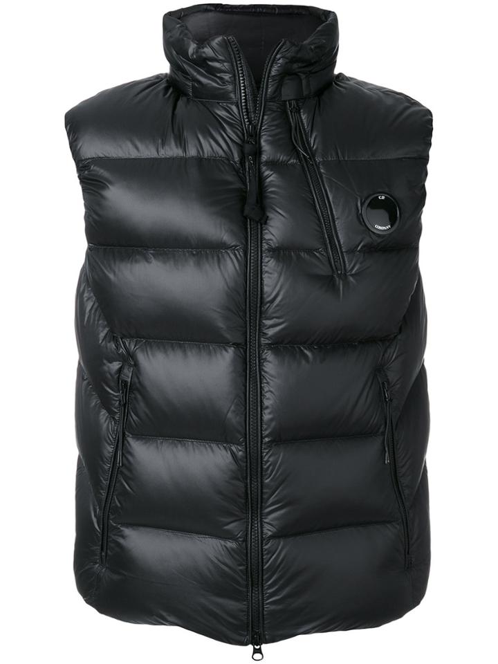 Cp Company Zip Pocket Padded Gilet - Black
