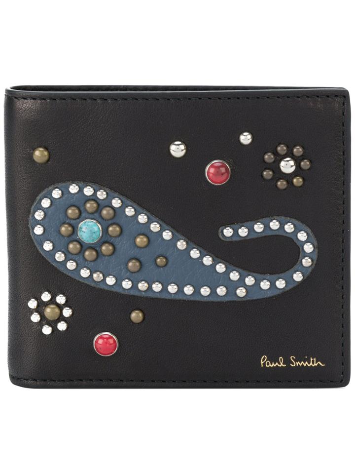 Paul Smith Studded Patterned Wallet - Black