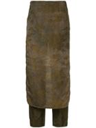 Uma Wang Skirt Overlay Trousers - Brown