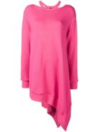 Unravel Project Asymmetrical Cutout Sweatshirt - Pink