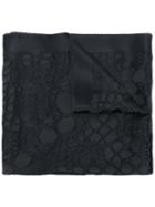 Roberto Cavalli Textured Satin Scarf - Black