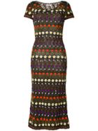 Moschino Vintage Floral-appliquéd Crochet-knit Dress - Green