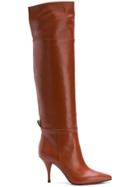 L'autre Chose Pointed Toe Over The Knee Boots - Yellow & Orange