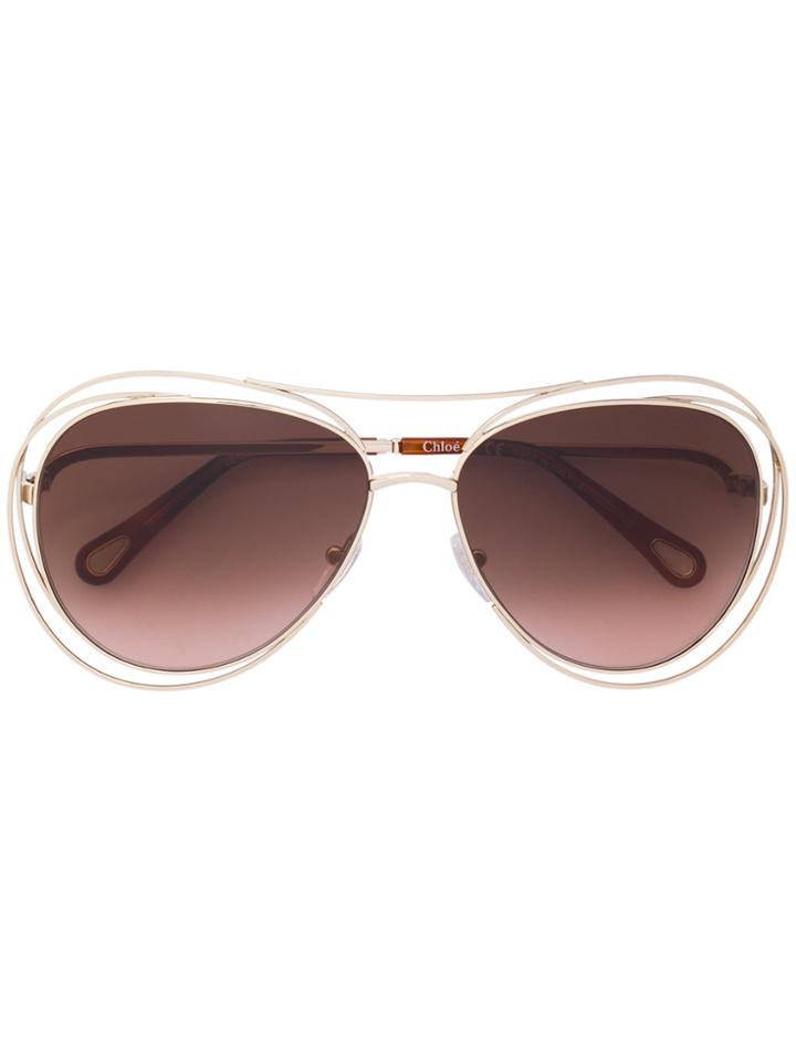 Chloé Eyewear Metal Frame Sunglasses - Metallic