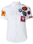 Dsquared2 Badge Patch Shirt, Women's, Size: 42, White, Cotton