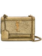 Saint Laurent Metallic Logo Shoulder Bag