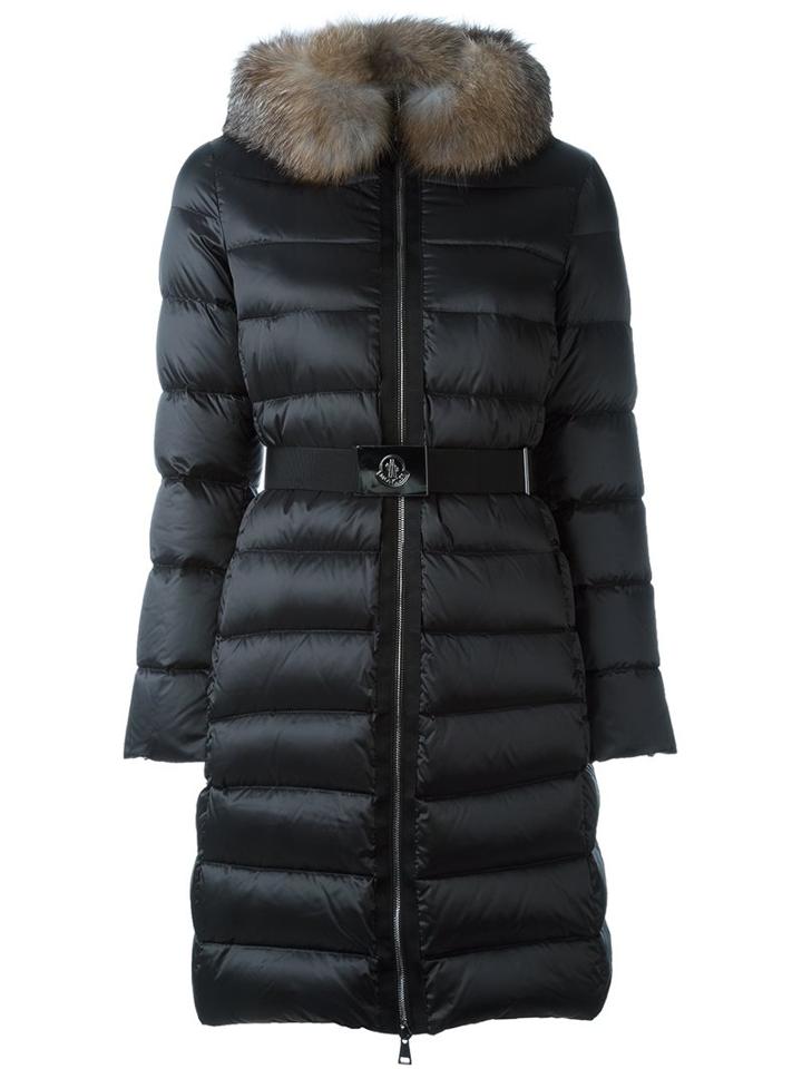 Moncler 'tinuviel' Coat, Women's, Size: 1, Black, Polyamide/polyester/fox Fur
