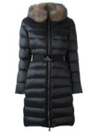Moncler 'tinuviel' Coat, Women's, Size: 1, Black, Polyamide/polyester/fox Fur