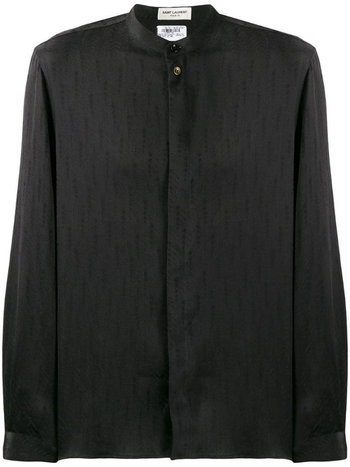 Saint Laurent Star Embroidery Shirt - Black