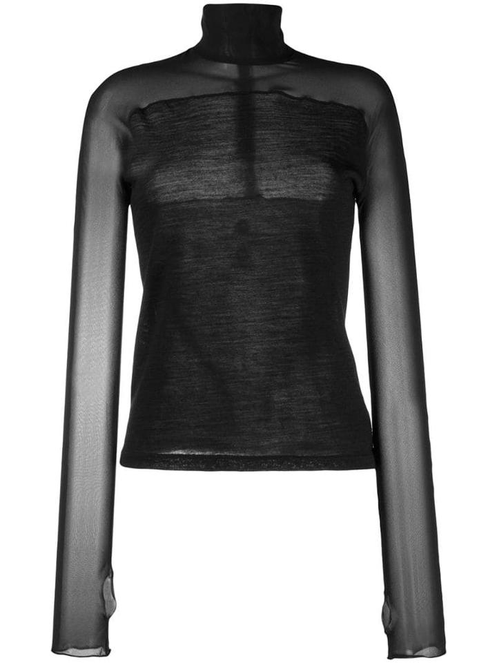 Andrea Ya'aqov Fine Sheer Knit Jumper - Black