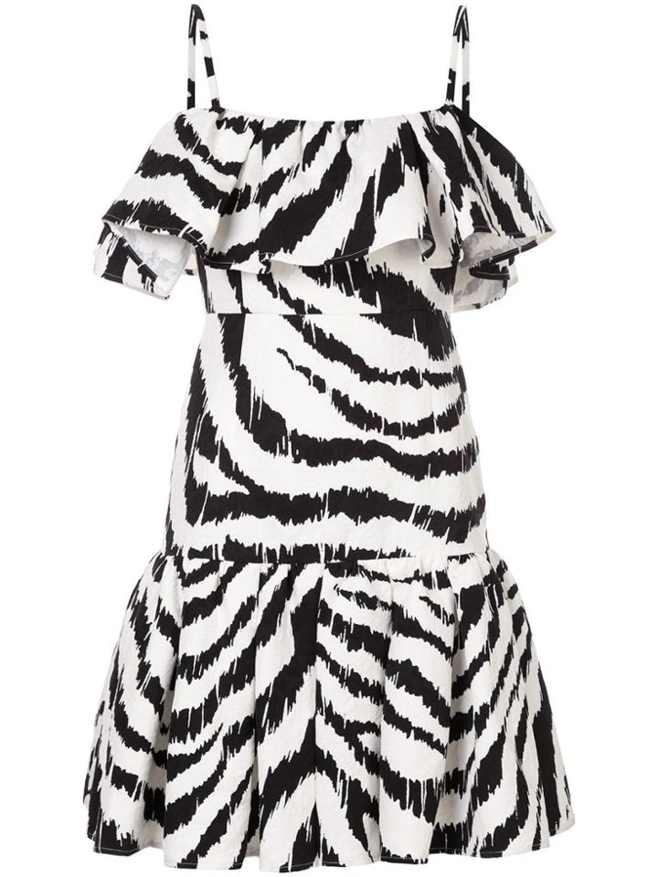 Msgm Zebra Print Dress - White
