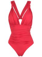Brigitte - Cut Out Swimsuit - Women - Polyamide/spandex/elastane - M, Red, Polyamide/spandex/elastane
