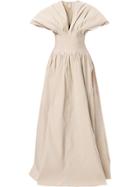 Maison Rabih Kayrouz Puff-sleeve Gown - Neutrals