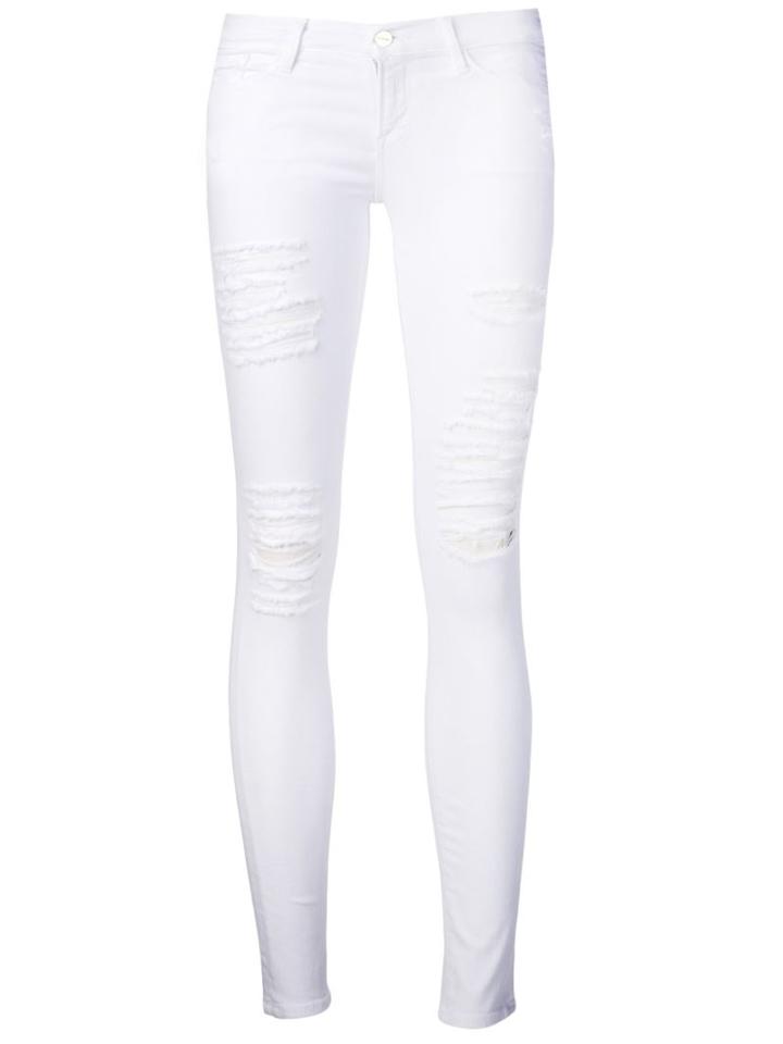 Frame Denim 'le Color' Skinny Jeans, Women's, Size: 25, White, Cotton/polyester/spandex/elastane
