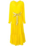 Emilio Pucci Yellow Tiered Silk Maxi Dress