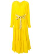 Emilio Pucci Yellow Tiered Silk Maxi Dress