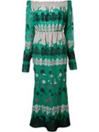 Yigal Azrouel Daisy Off Shoulder Dress, Women's, Size: 2, Green, Polyester/viscose
