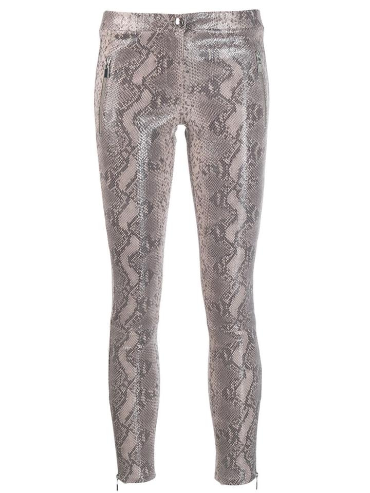 Arma Snakeskin Embossed Skinny Trousers - Neutrals