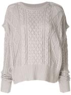 Maison Mihara Yasuhiro Cable Knit Slouchy Sweater - Grey