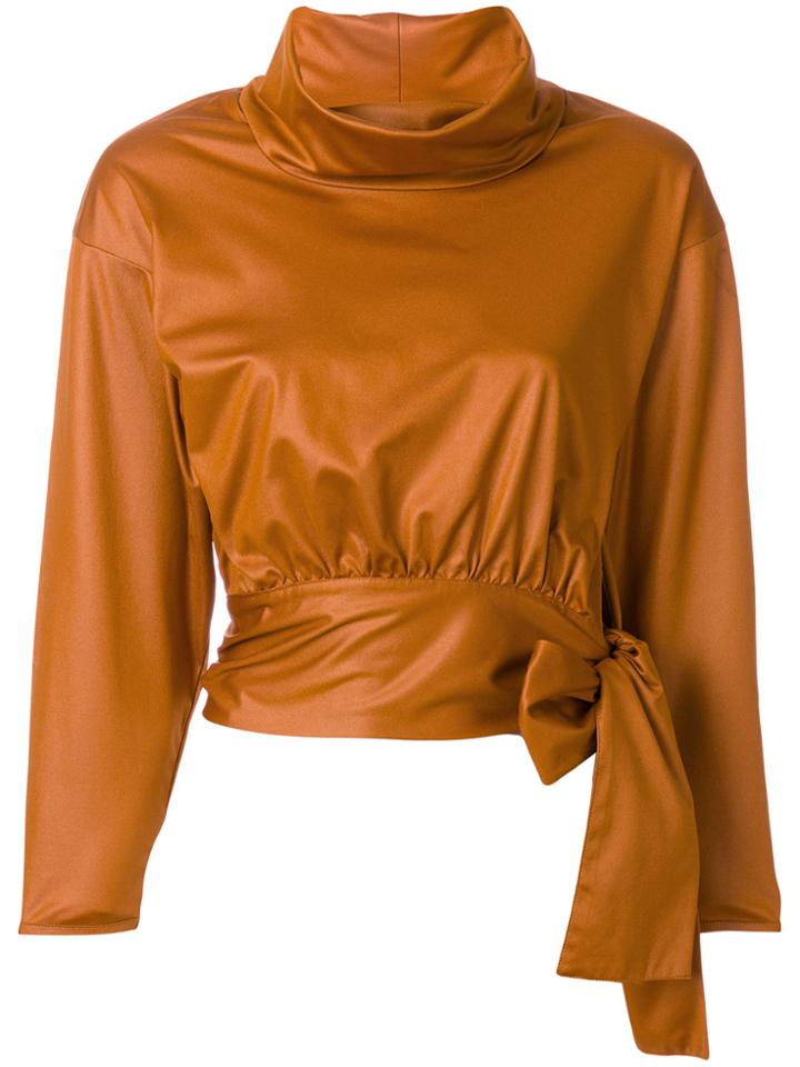 Issey Miyake Vintage Roll Neck Blouse - Yellow & Orange