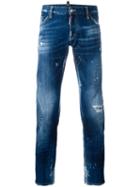 Dsquared2 Clement Bleached Distressed Jeans, Men's, Size: 52, Blue, Cotton/spandex/elastane