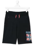 Napapjiri Kids Teen Flag-print Track Shorts - Blue