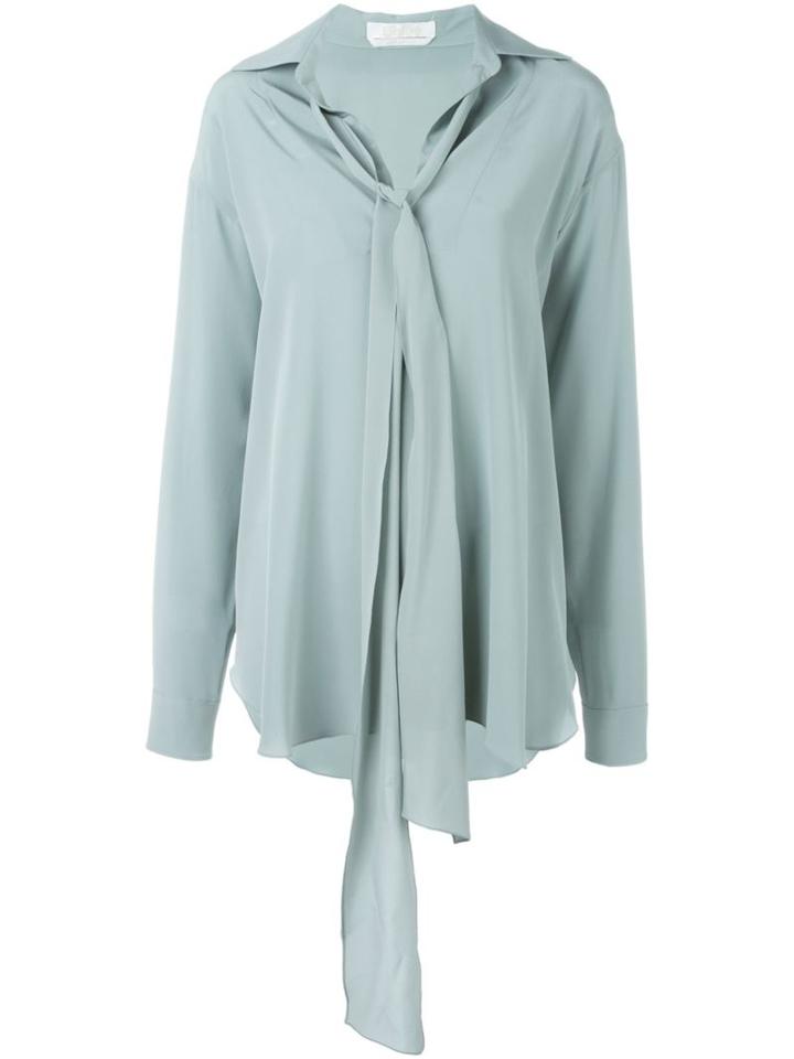 Chloé Tie-neck Blouse, Women's, Size: 40, Blue, Silk