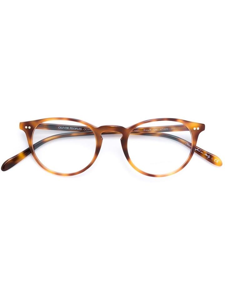 Oliver Peoples - 'riley-r' Glasses - Unisex - Acetate - One Size, Brown, Acetate