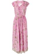 Ashish Embroidered Short Sleeve Dress, Women's, Size: Small, Pink/purple, Silk