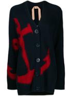 Nº21 Anchor Intarsia Cardigan - Blue