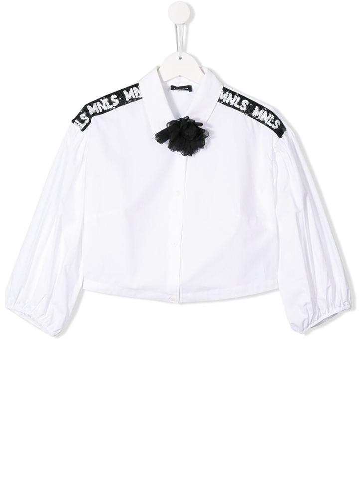 Monnalisa Cropped Shirt - White