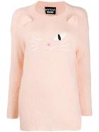 Boutique Moschino Cat Embroidered Sweater - Pink