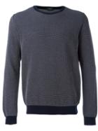 Zanone Knitted Sweater, Men's, Size: 52, Blue, Cotton