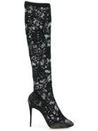Dolce & Gabbana Lace Knee-length Boots - Black